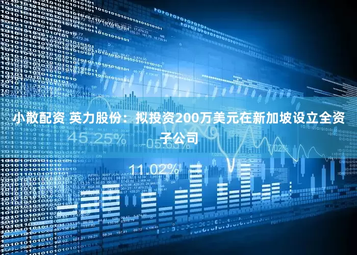 小散配资 英力股份：拟投资200万美元在新加坡设立全资子公司